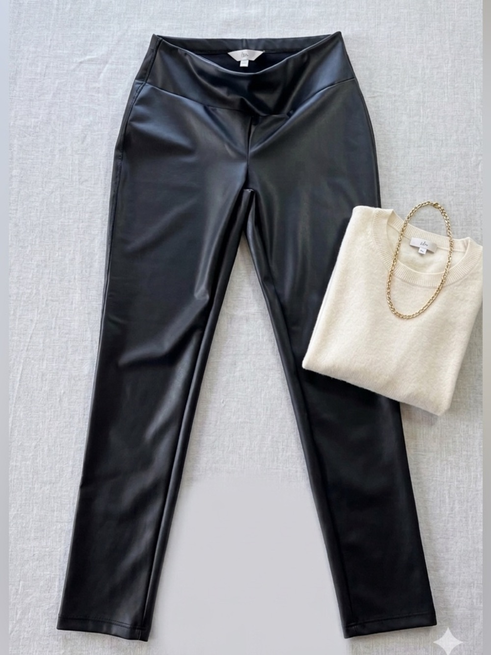 Ripe Maternity Black Faux Leather High-Waisted Leggings Women’s XS Pregnancy